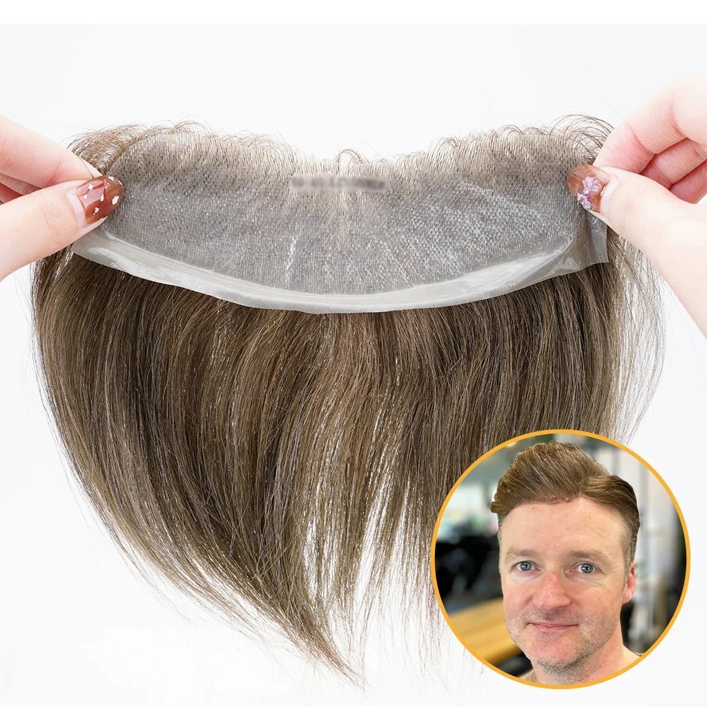 PU-FRONTAL : Men's Frontal Hair Piece for Receded Hairline 